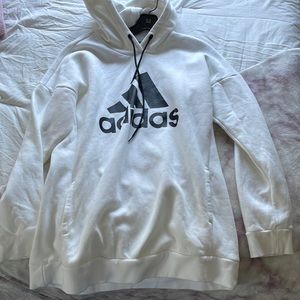 Men’s large white Adidas sweatshirt with hood